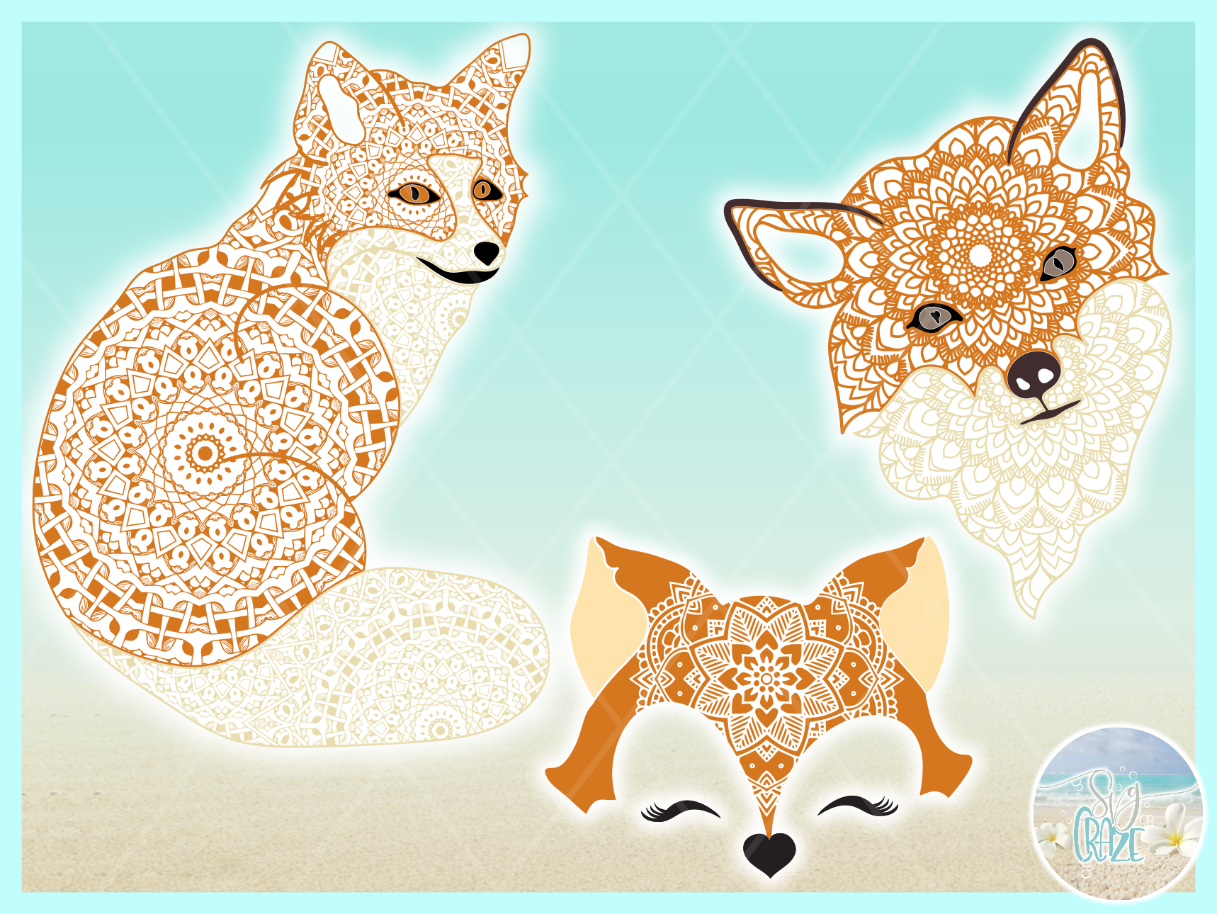 Download Fox Mandala Zentangle Svg Dxf Eps Png Pdf Files For Cricut