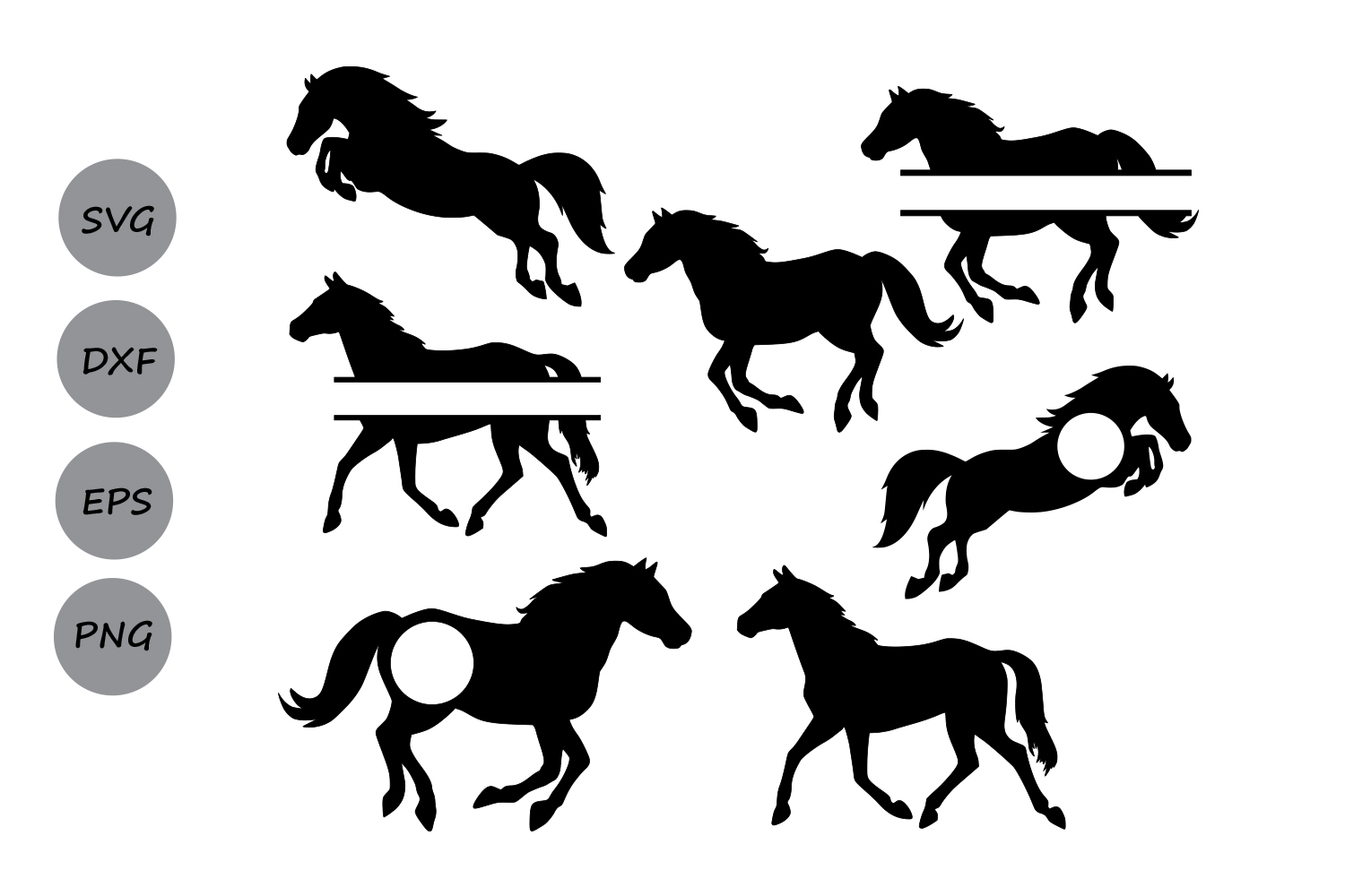 Horse svg files, Horse Monogram, Horse clipart, Horses Svg Cut Files, files for Silhouette ...