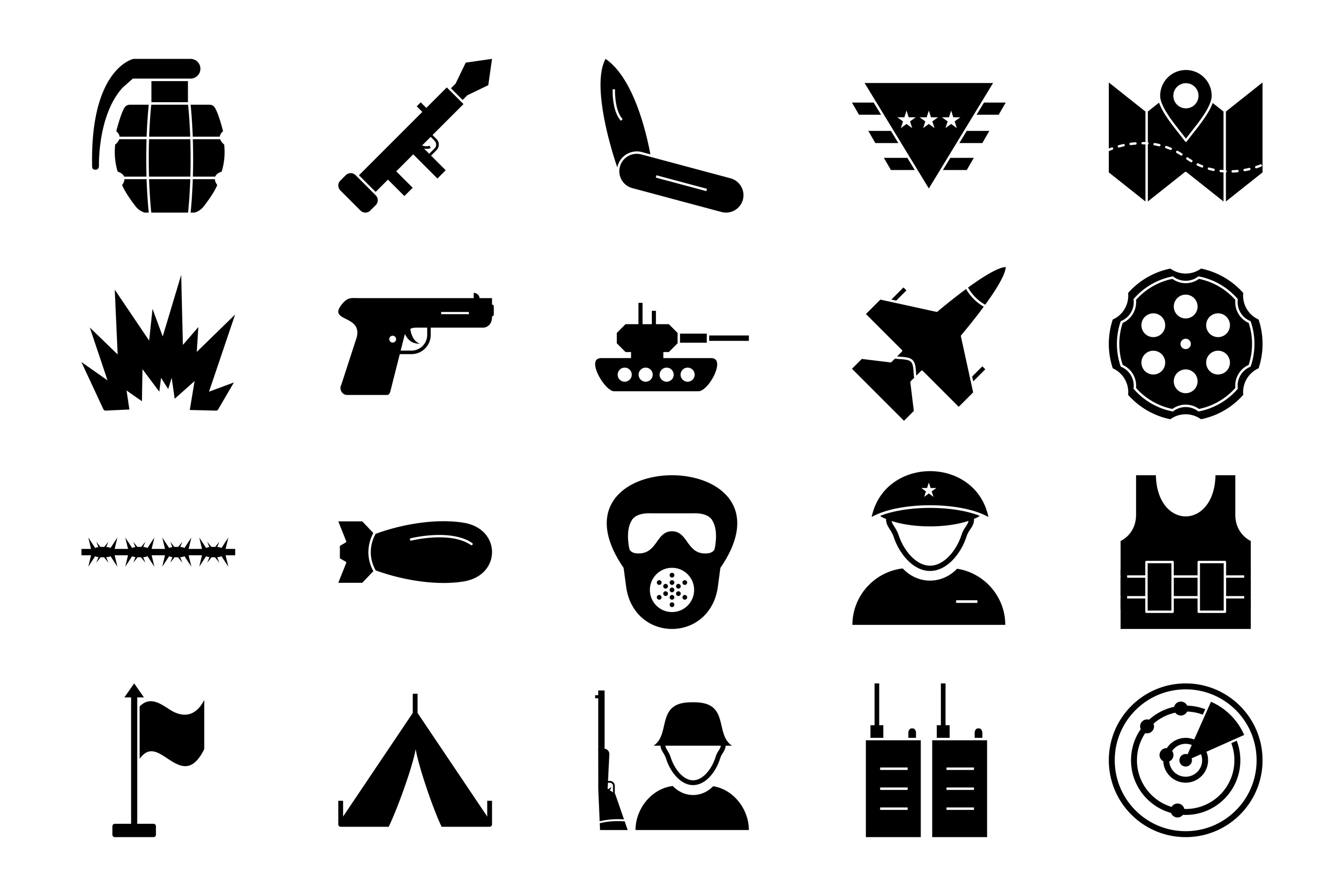 Set Of Military and Army Icons