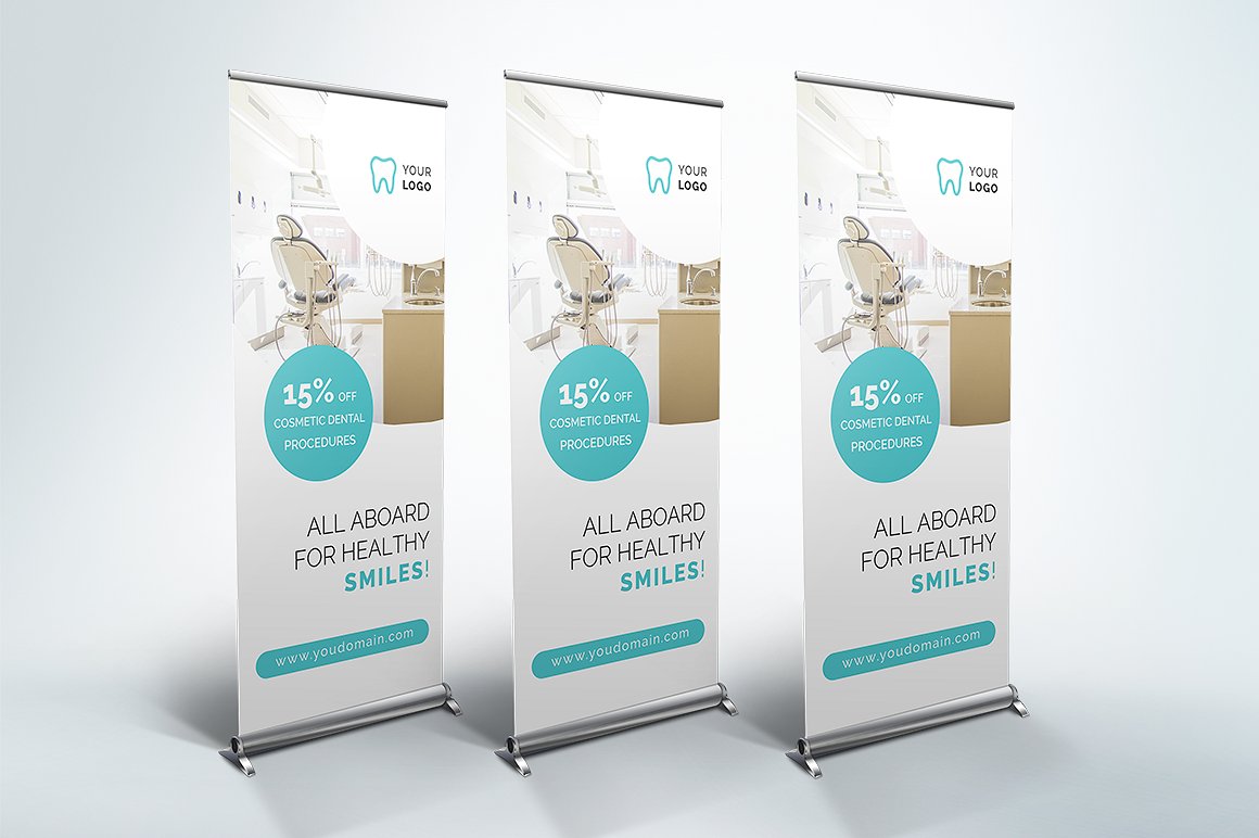 Dental Clinic - Roll Up Banner (144186) | Flyers | Design Bundles