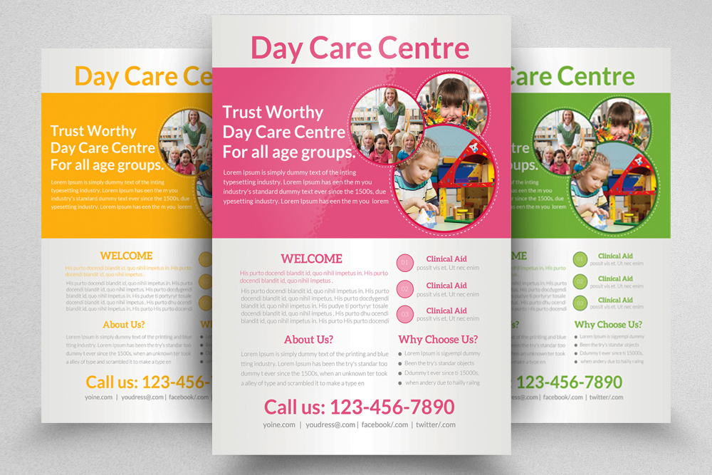 Day Care Centre Flyer Template (146901) | Flyers | Design Bundles