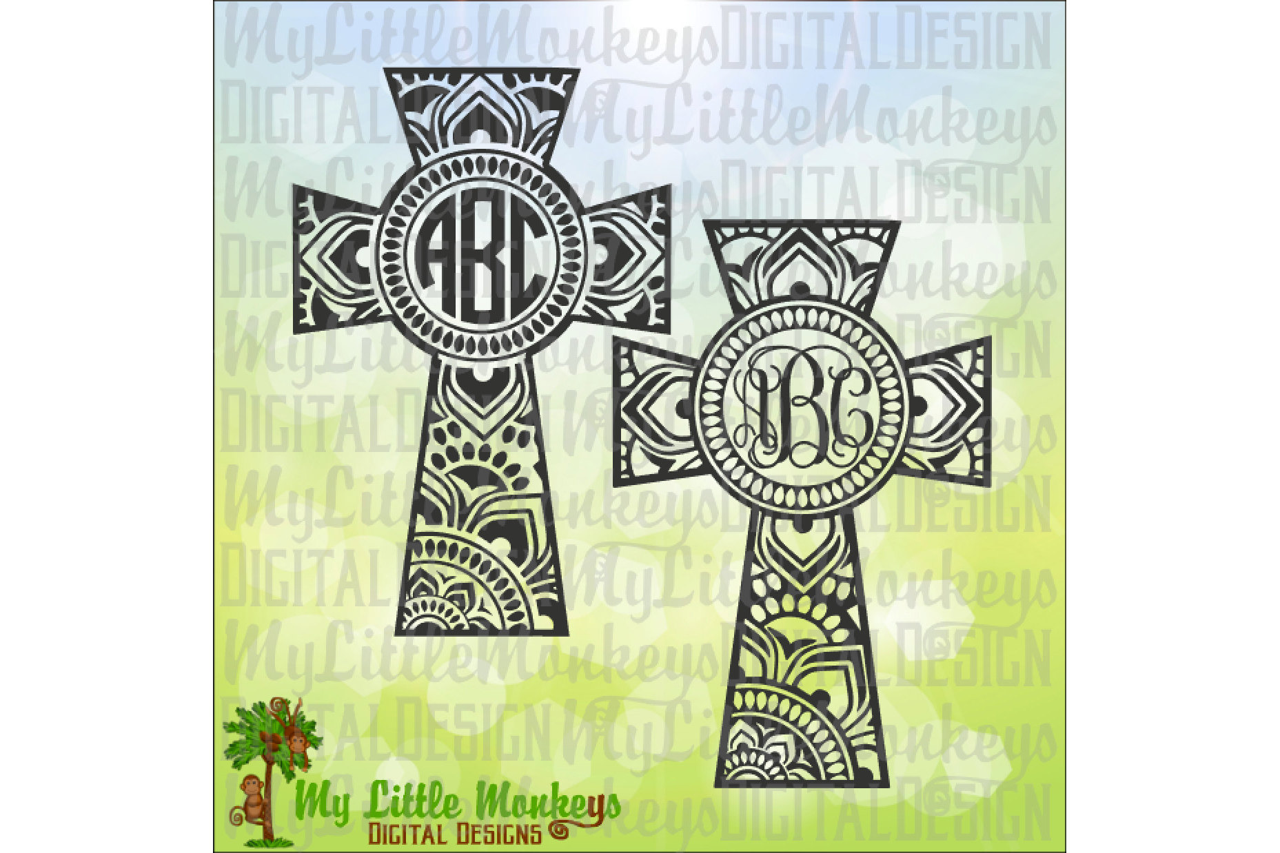 Download Mandala Cross Monogram Base