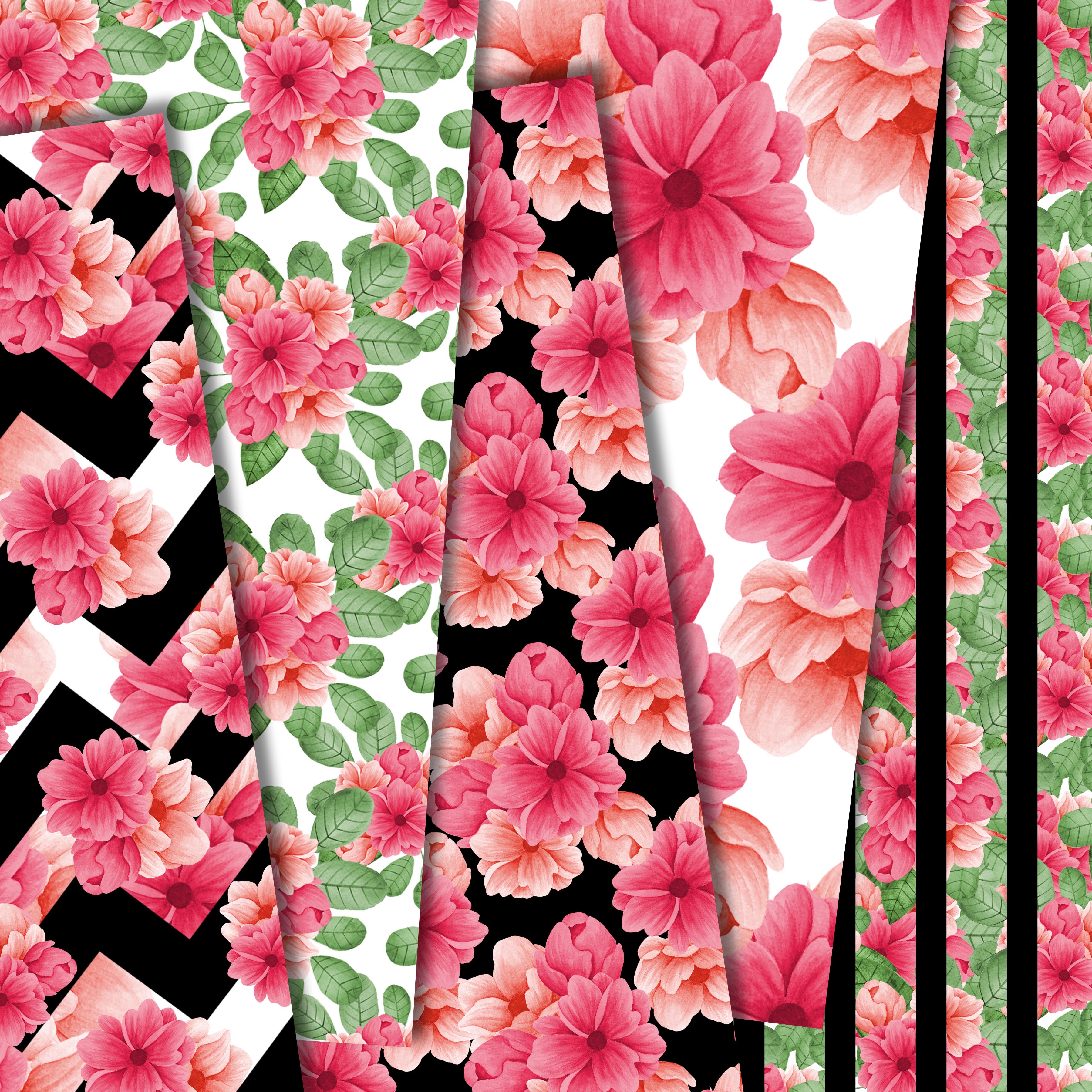 Download Pink flower digital paper