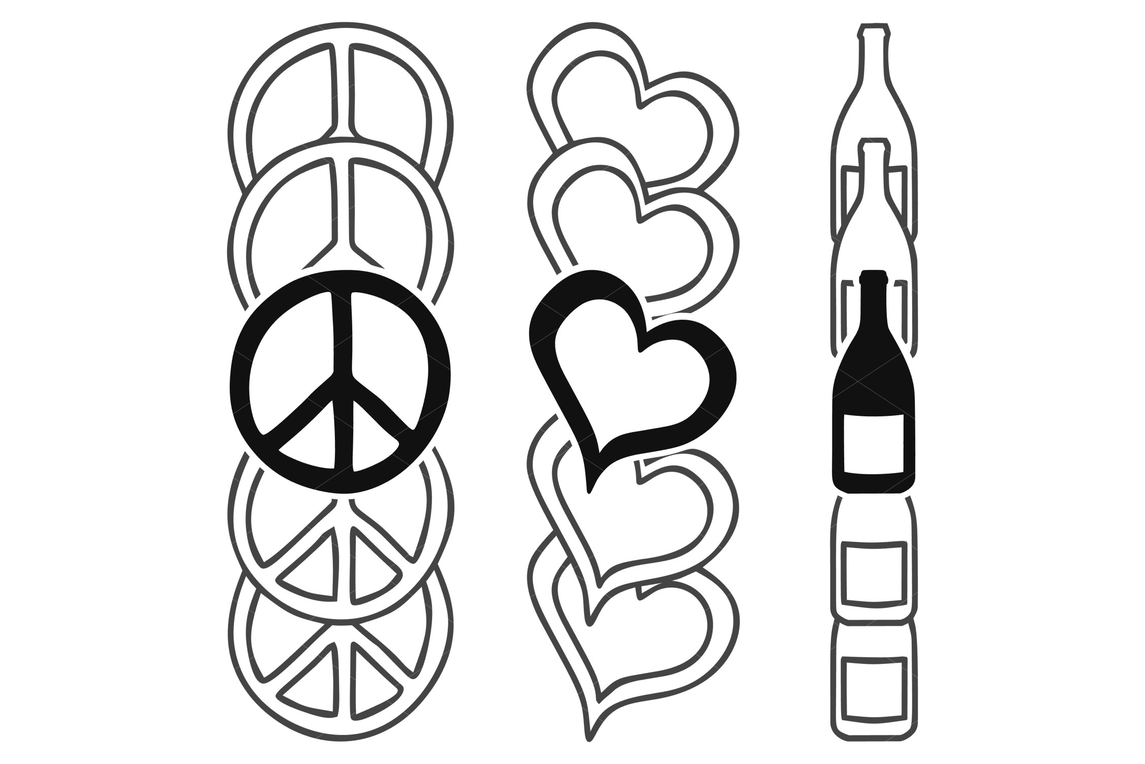 Stacked Peace Love Wine Svg Sublimation Png And Printable 420413 Svgs Design Bundles