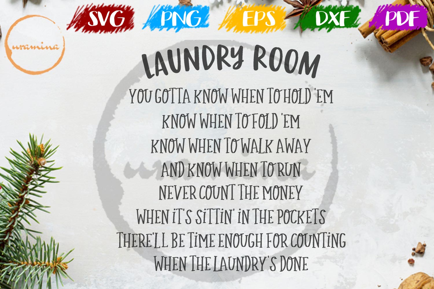 Laundry Room Rules and Guide SVG Cut Files PNG PDF DXF (175102