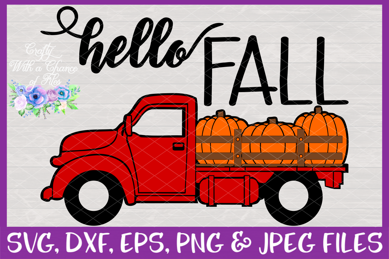 Download Hello Fall with Pumpkin Truck SVG Vinta | Design Bundles