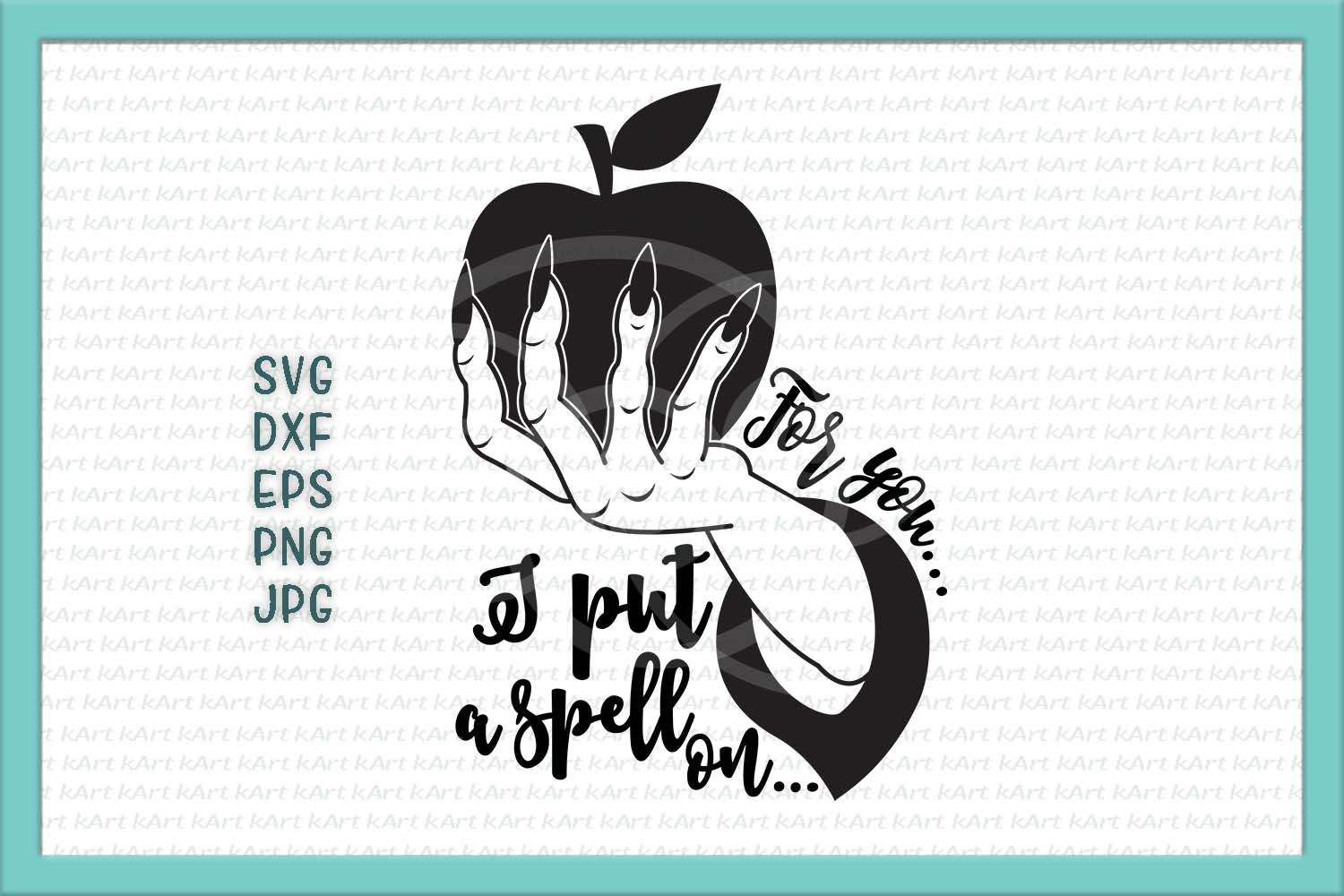 Download I put a spell on you svg, witch hand apple halloween dxf png