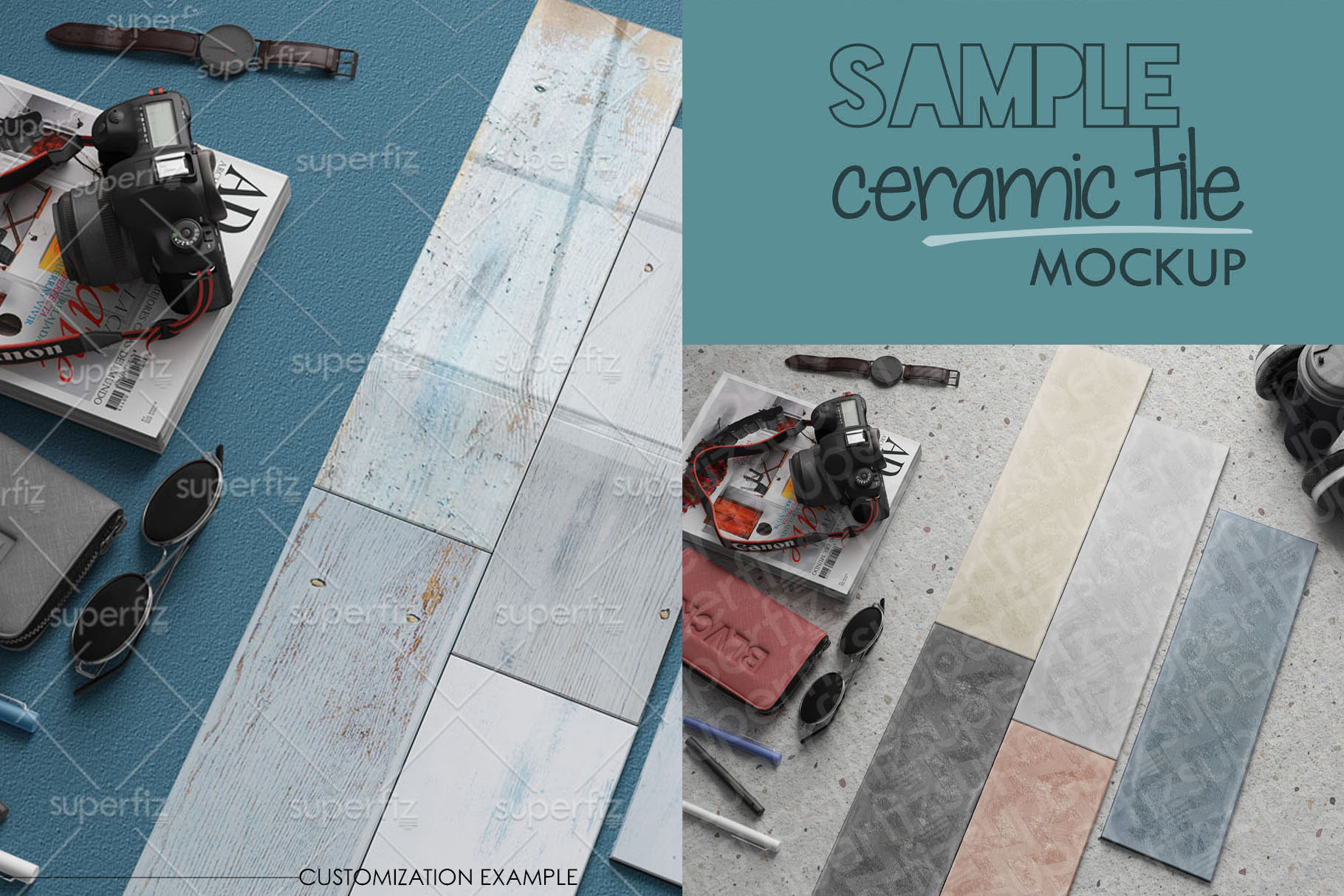 Sample Parquet Ceramic Tile Mockup PSD SM93R (306406