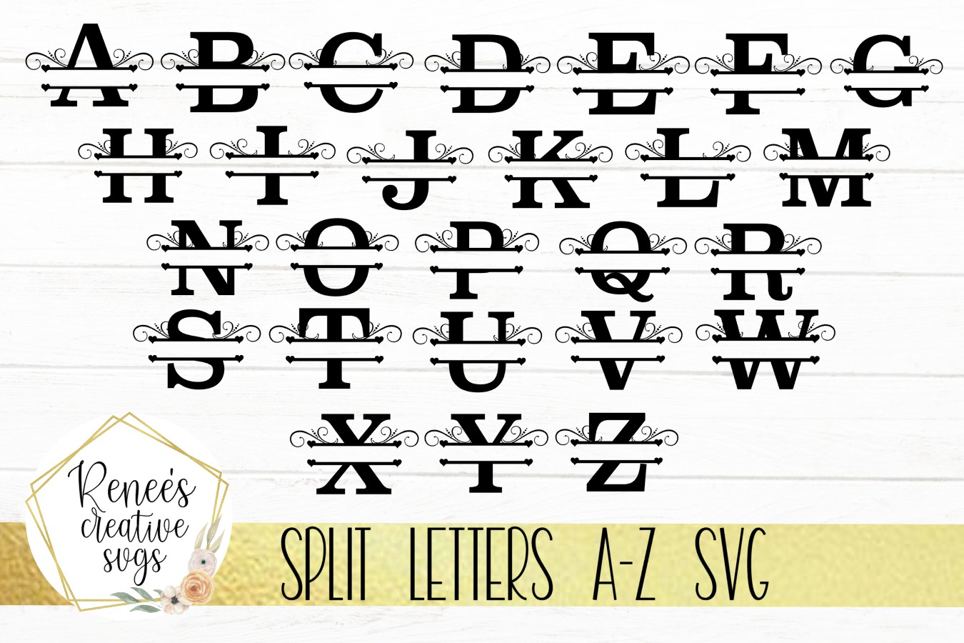 Download Split Letters| Split Monogram letters| SVG Cutting File