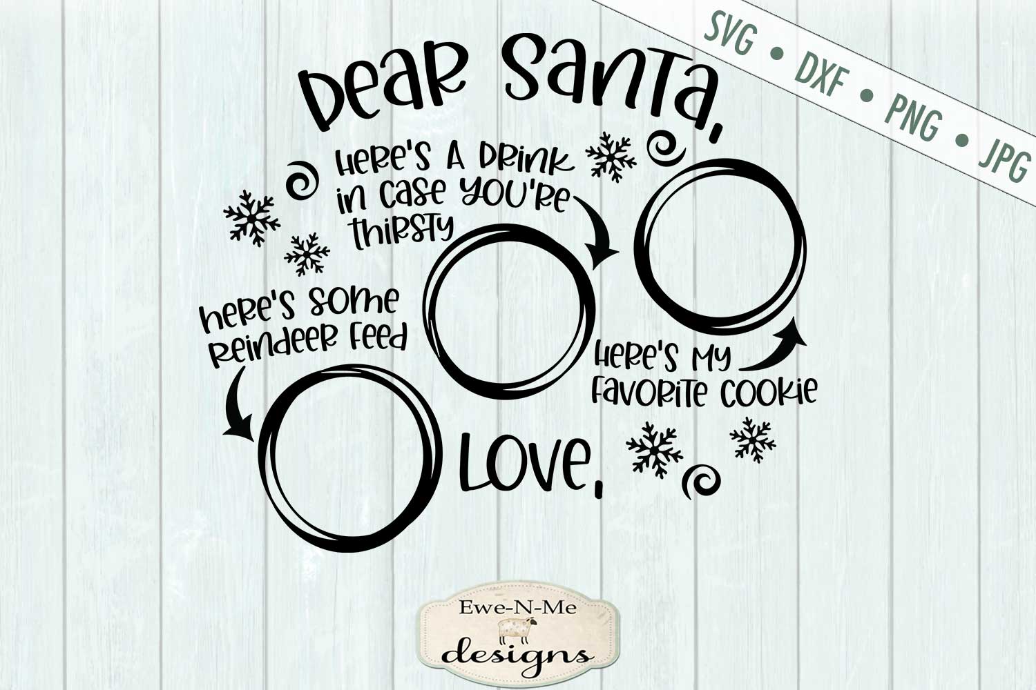 Dear Santa Christmas Eve Plate - Milk Cookies - SVG File