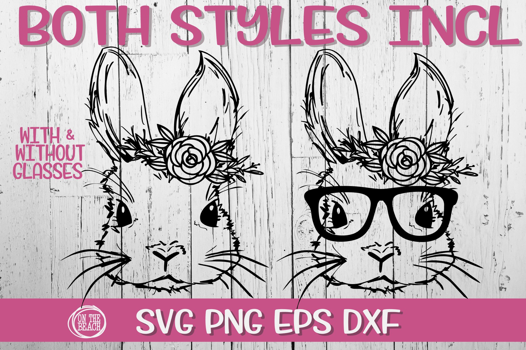 Download Bunny With Glasses - SVG PNG EPS DXF (499869) | SVGs ...