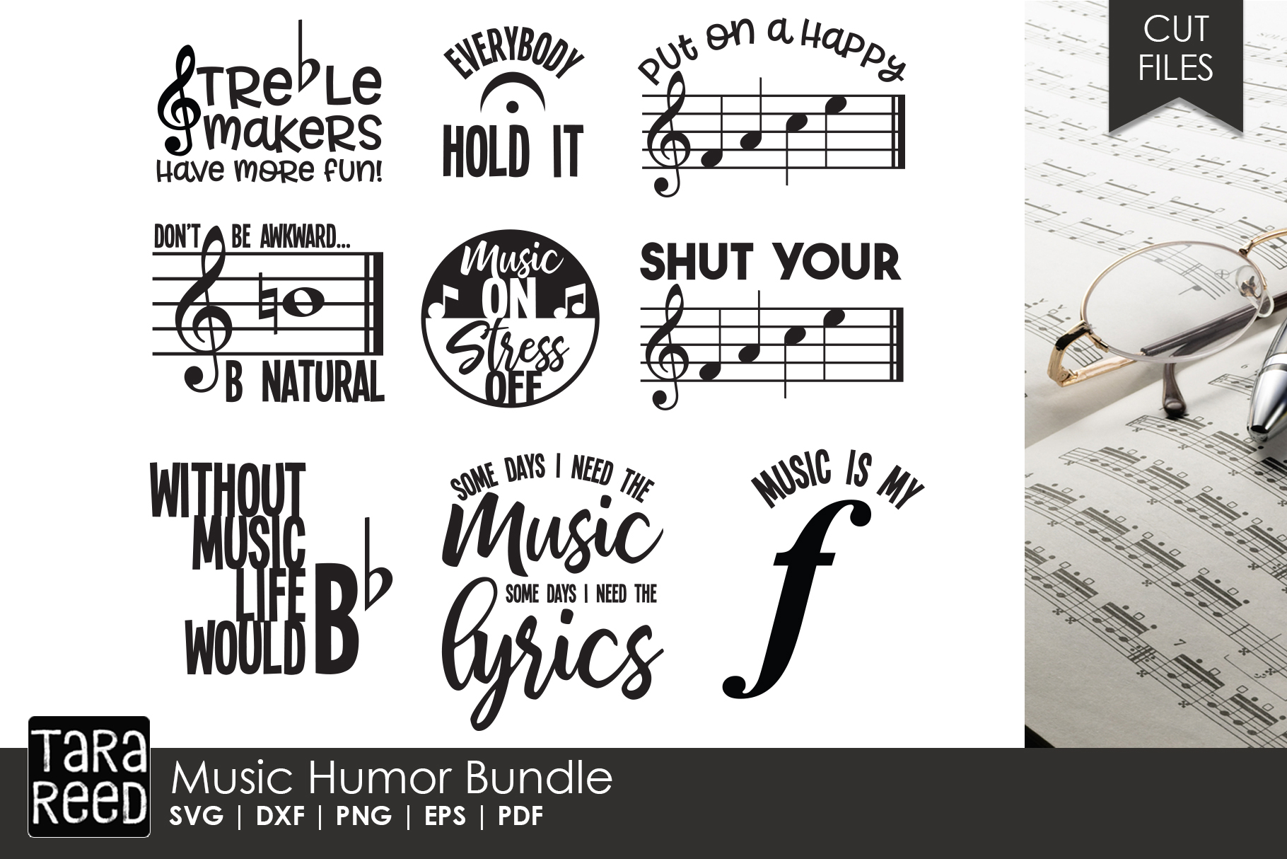 Download Music Humor - Music SVG & Cut Files for Crafters (102613) | Cut Files | Design Bundles