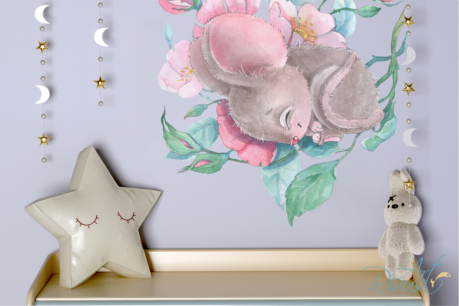 Download PSD Nursery Frames mockup Baby room mockup Blank wall Print
