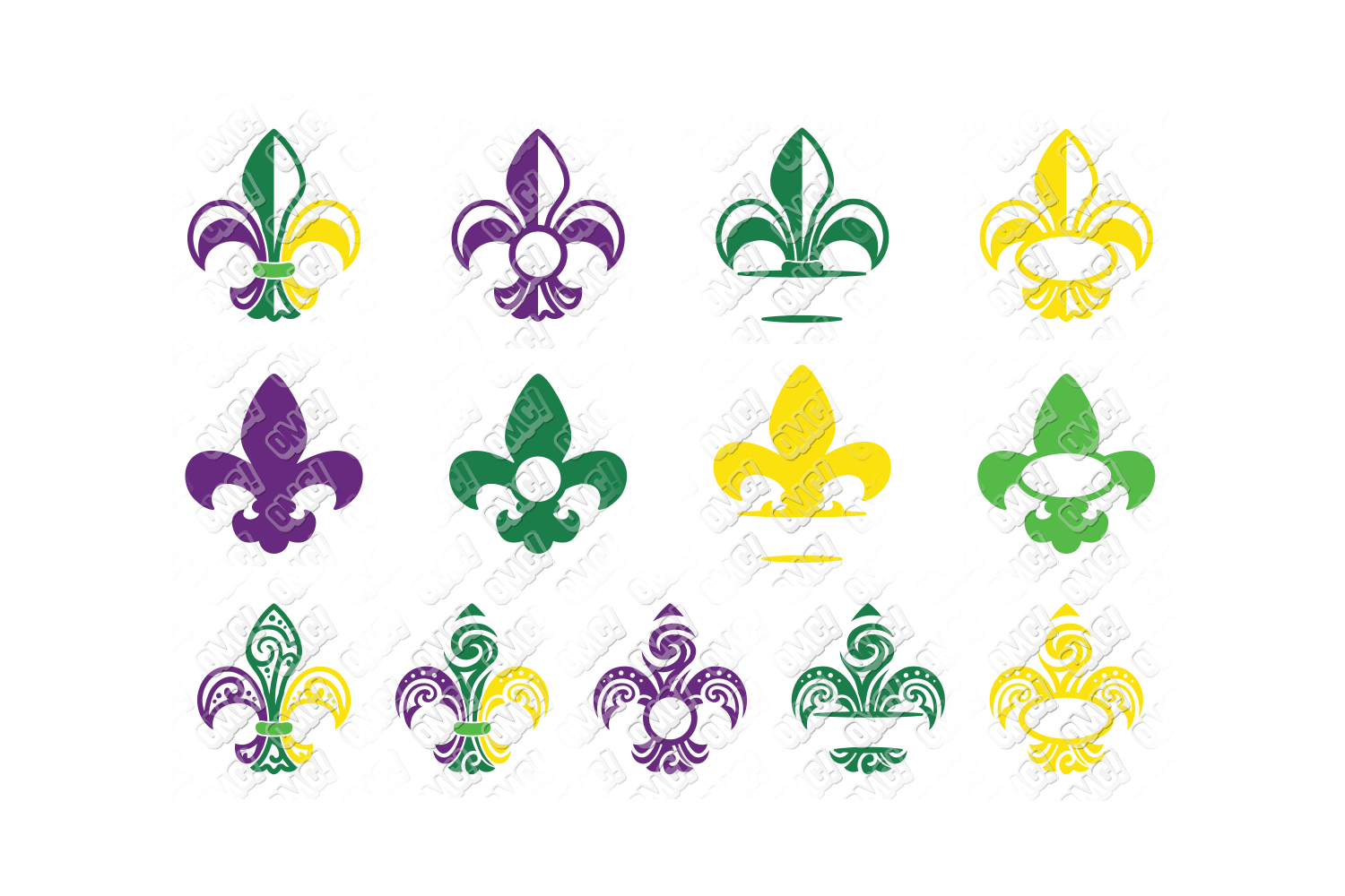 Download Fleur-De-Lis SVG Bundle Monogram in SVG, DXF, PNG, EPS ...