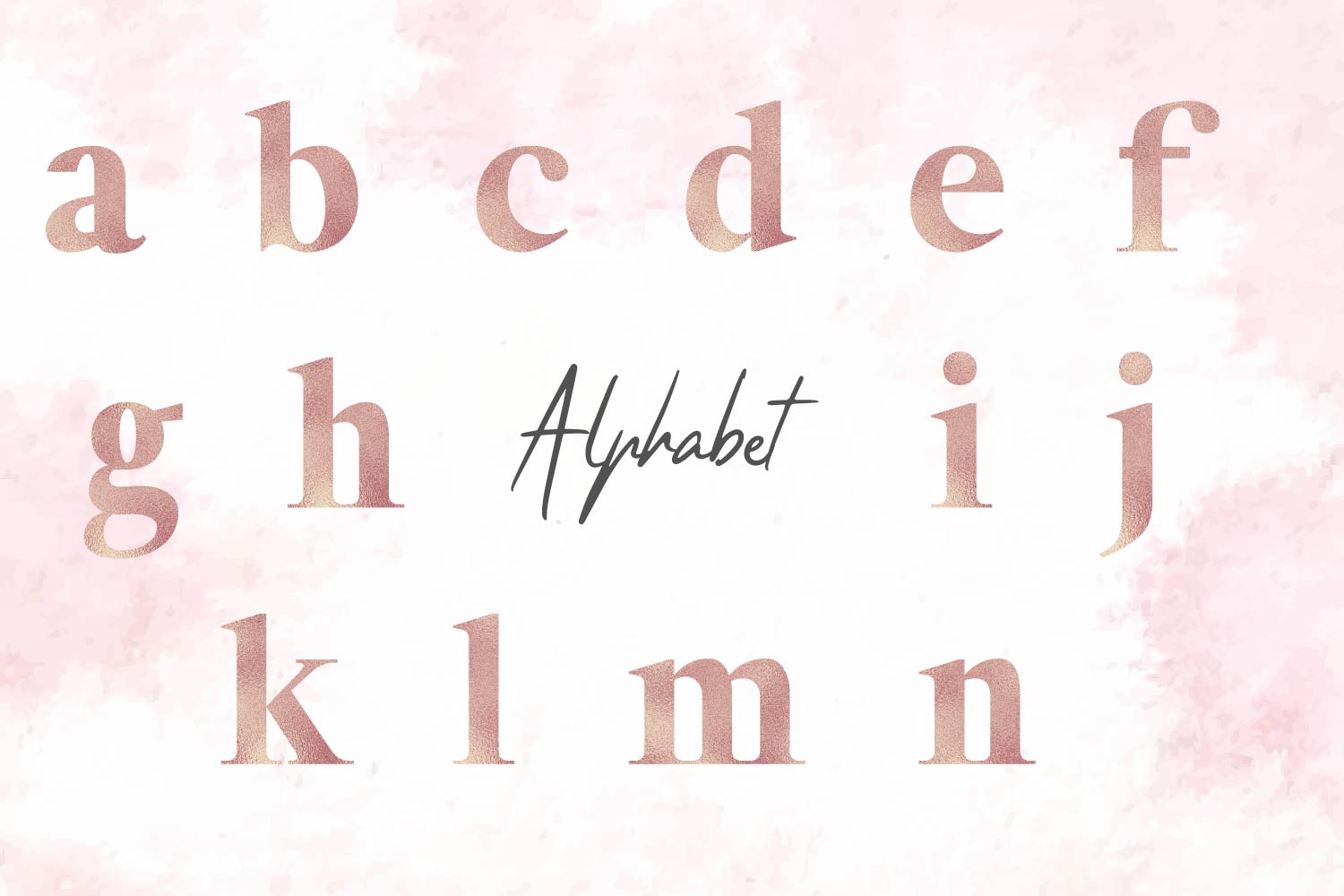 lowercase rose gold foil alphabet 276733 illustrations design bundles