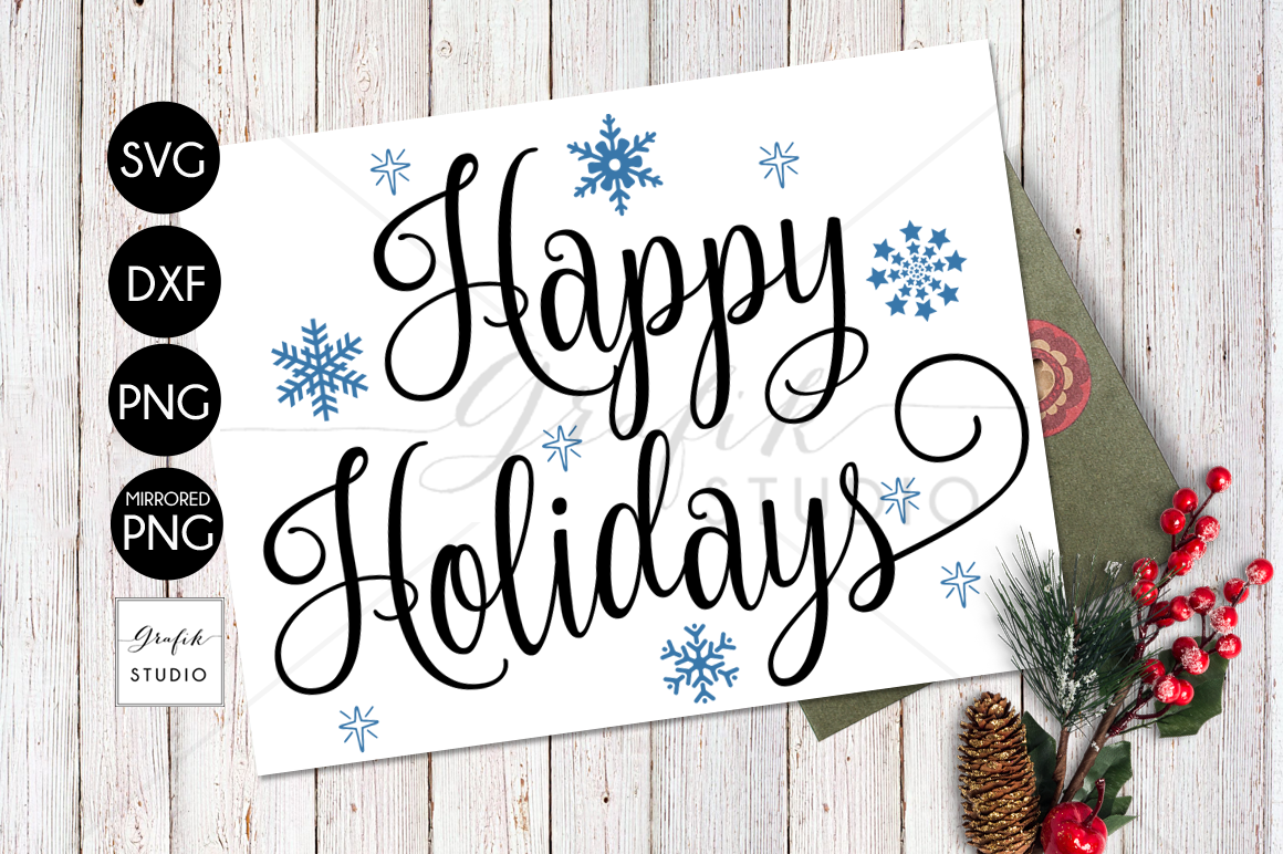 happy Holidays Christmas holiday SVG File, SVG CUT files ...