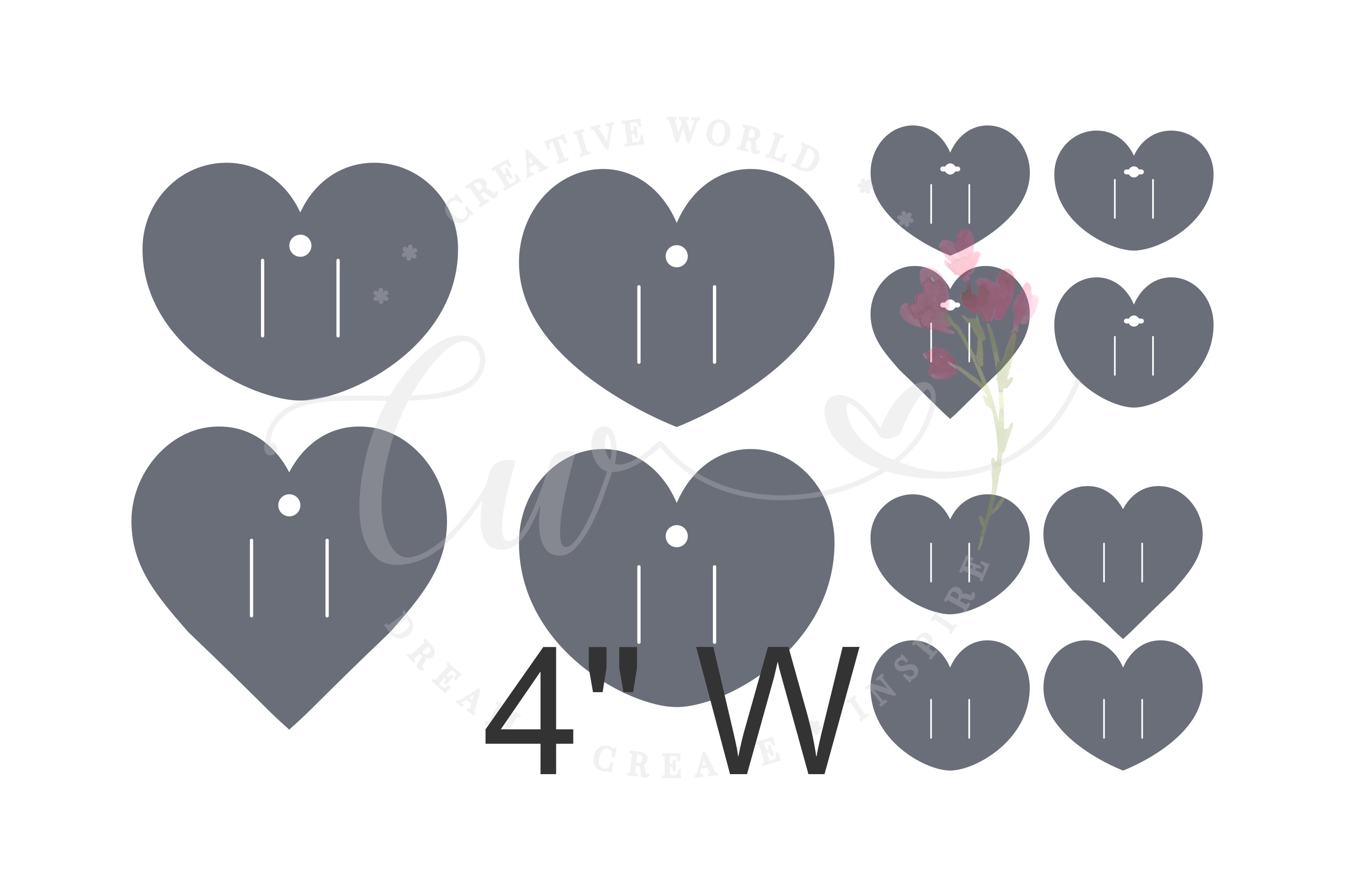 12 Templates Heart Hair Bow Display Card Bdc009