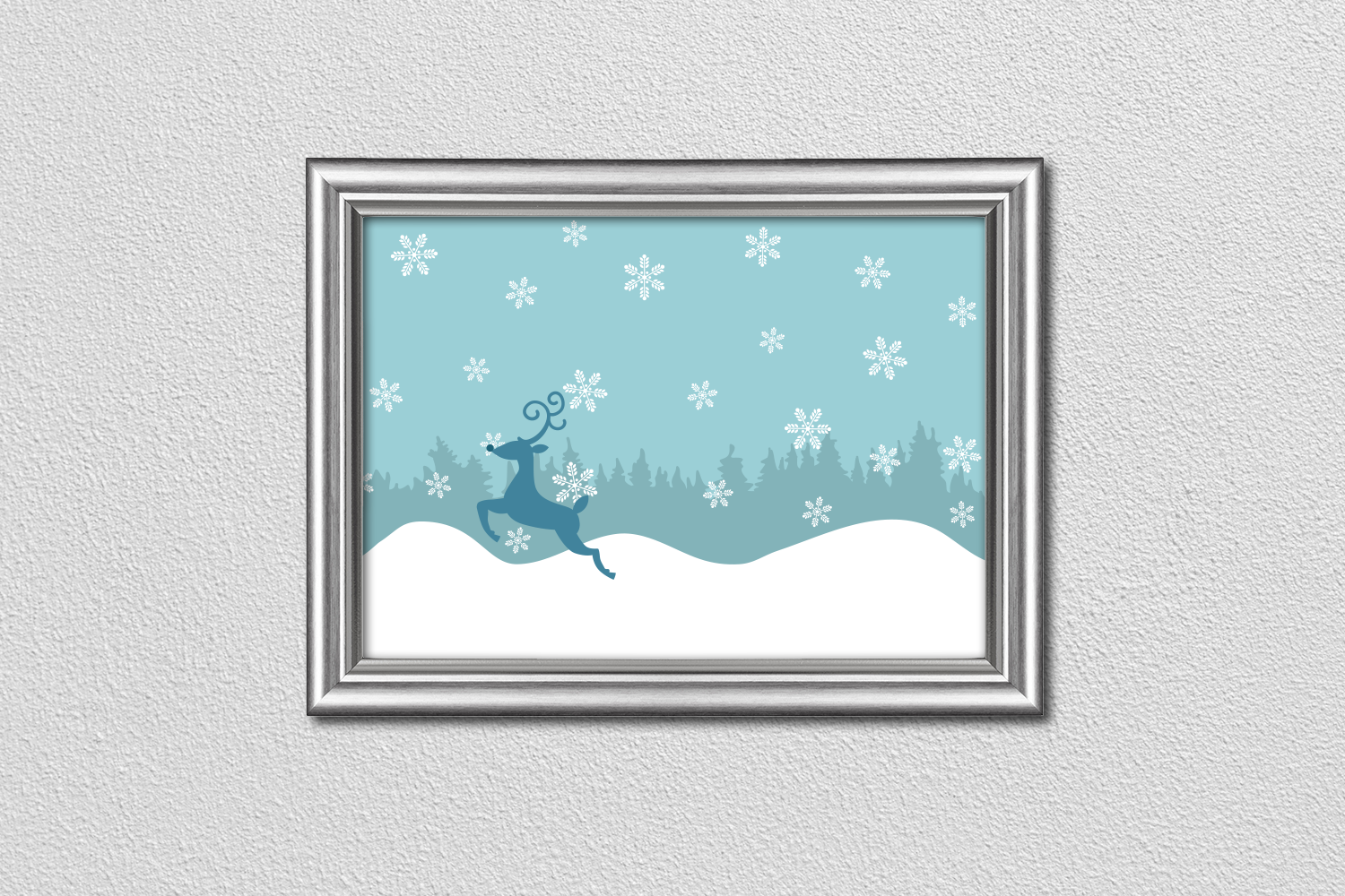 Download Seamless Winter Snow Scene with Deer SVG Design