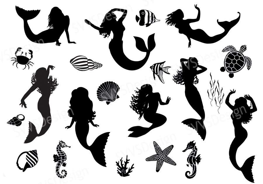 Free Free 146 Vector Mermaid Silhouette Svg SVG PNG EPS DXF File