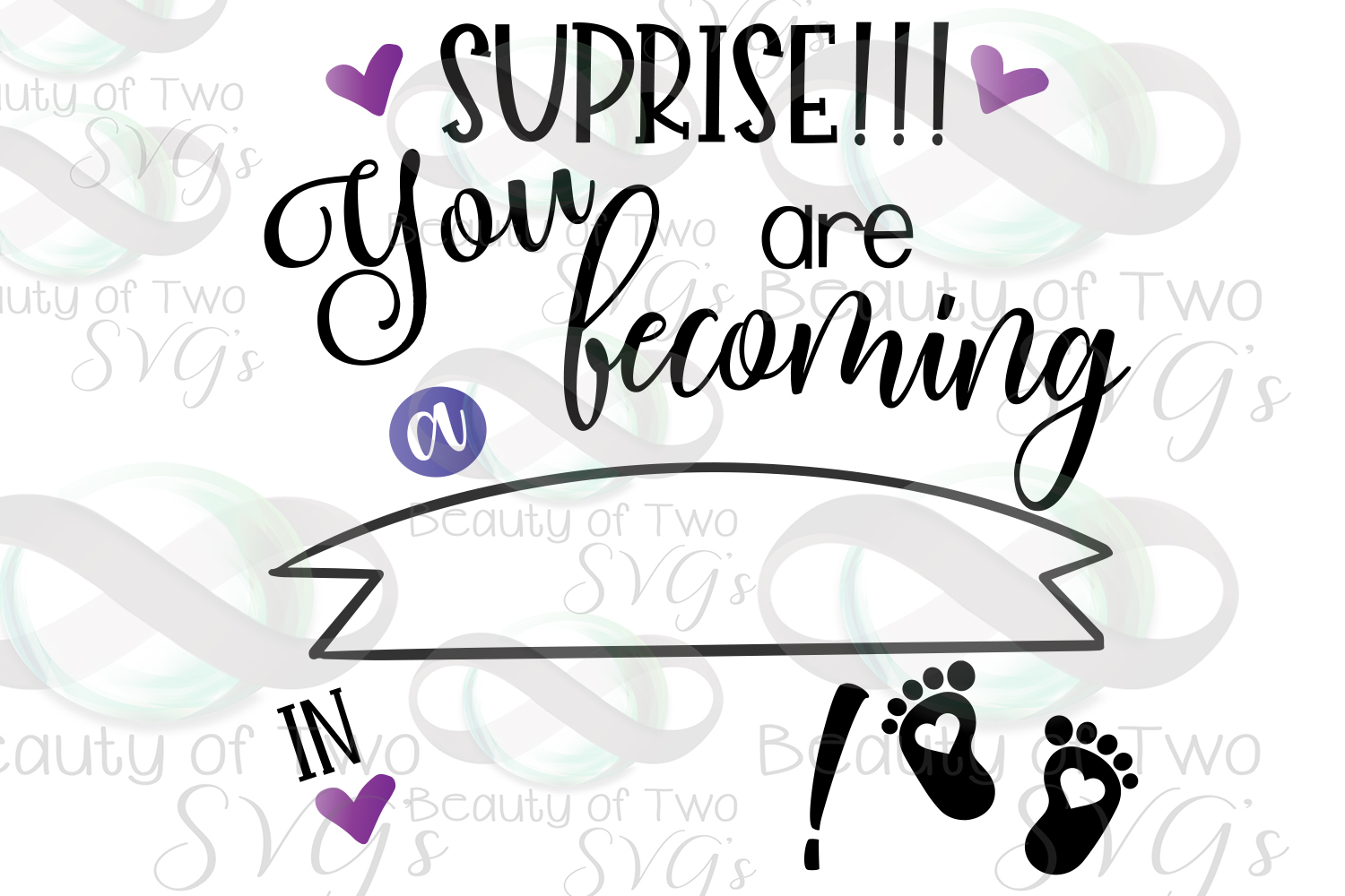 Download Customize Pregnancy Announcement svg with Names & Months ...