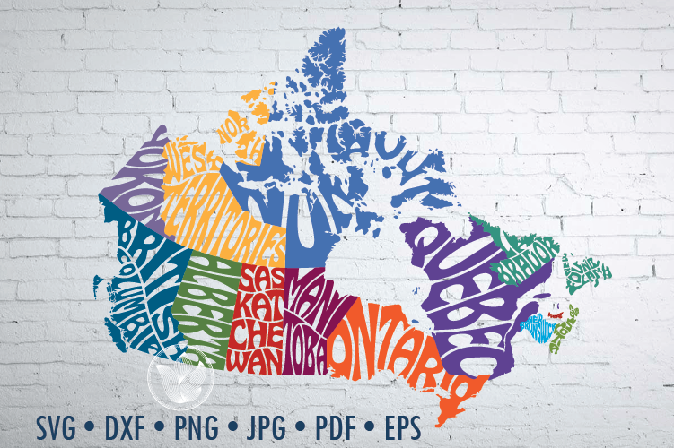 Bundle digital Canada provinces word art Svg Dxf Eps Png Jpg