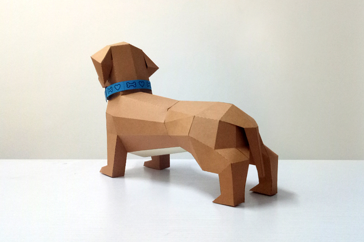 DIY Dachshund Puppy - 3d papercraft (68650) | Printables | Design Bundles