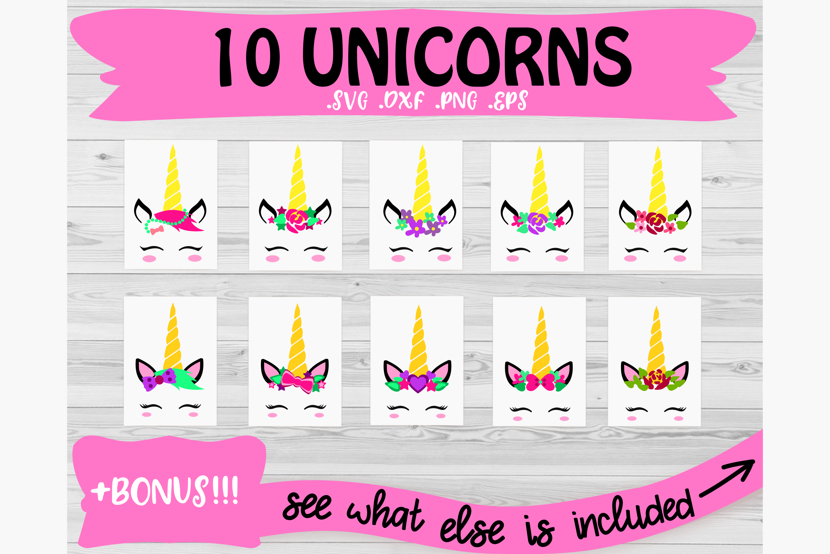 Download Unicorn Bundle SVG + BONUS !!! (74627) | SVGs | Design Bundles