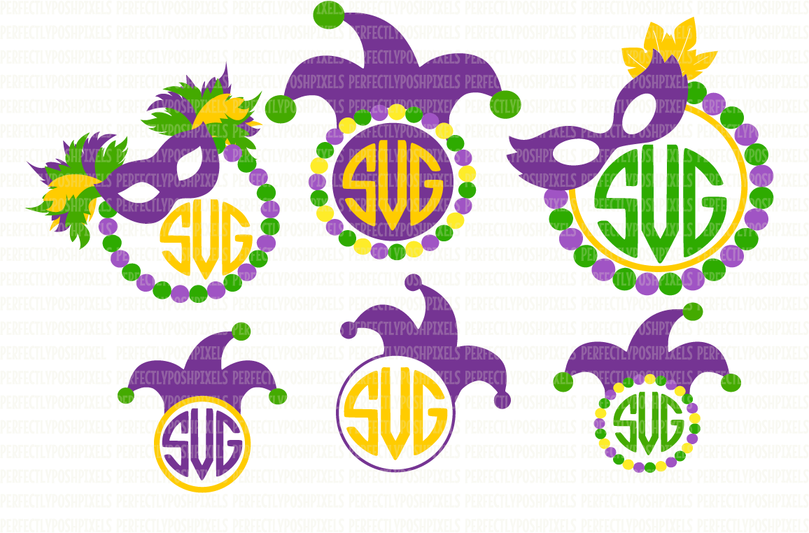 Download Mardi Gras Monograme Frame SVG File DXF eps pnG (14570 ...