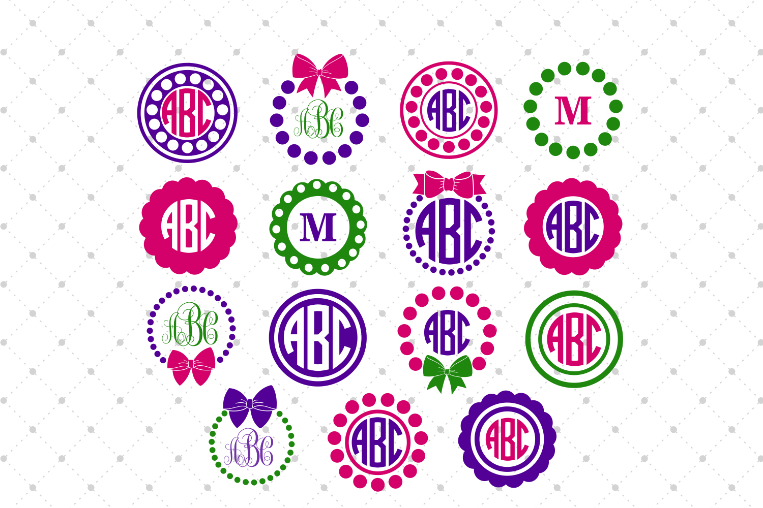 Download Circle Monogram Frames SVG Cut Files