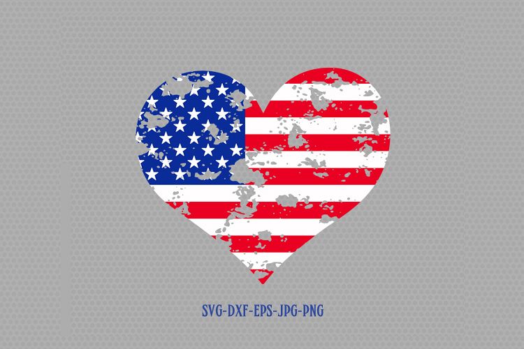 Download Usa flag heart shape distressed svg, Fourth of July, 4th ...