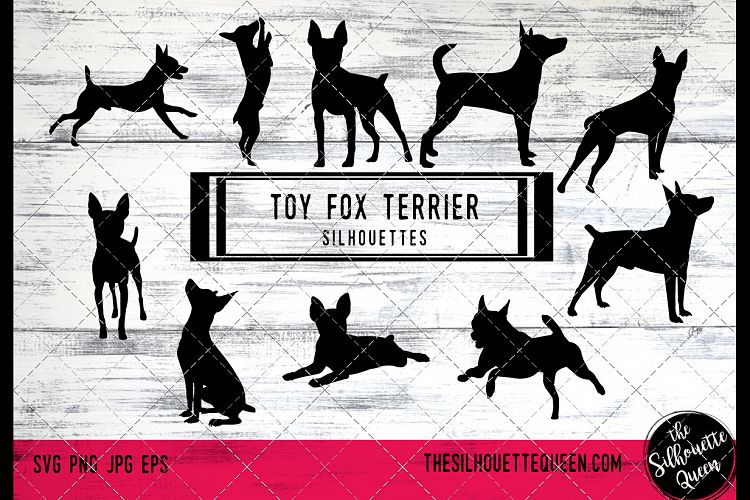 Toy Fox Terrier Dog svg files cricut, silhouette clip art, V