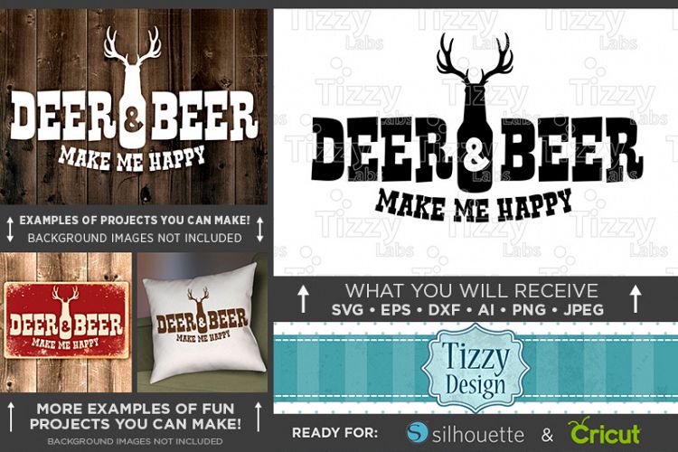 Deer & Beer Make Me Happy - Deer HUNTING SVG Files - 846