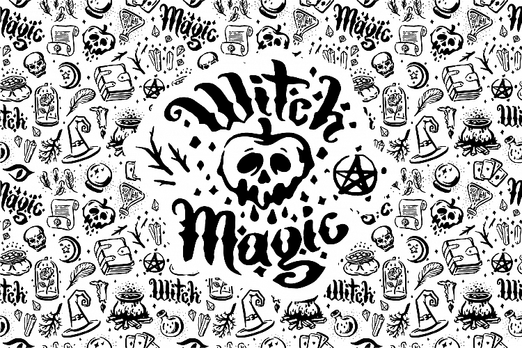 Witch and magic illustration set.
