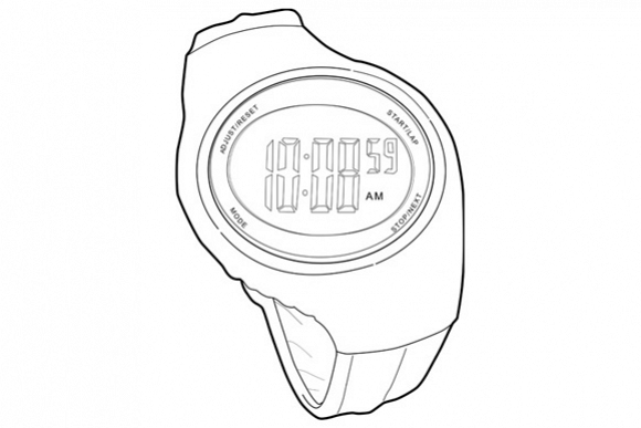 Sports Watch Line Drawing example image 1