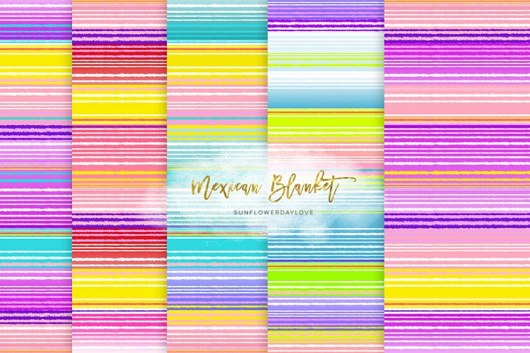 Mexican Flowers blanket paper, Mexican Folk clip art paper