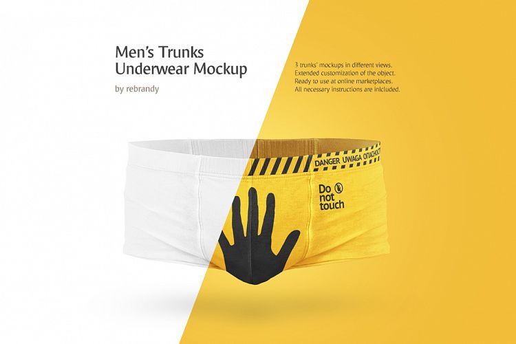 Mens Trunks Underwear Mockup