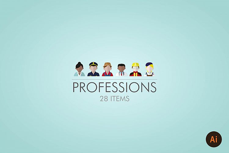 PROFESSIONS / PEOPLE ICON SET example image 1