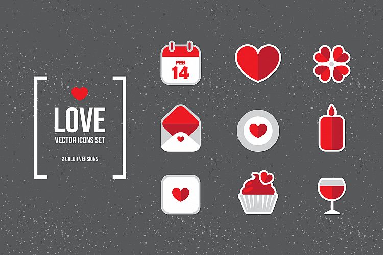 Valentines Day Flat Icons