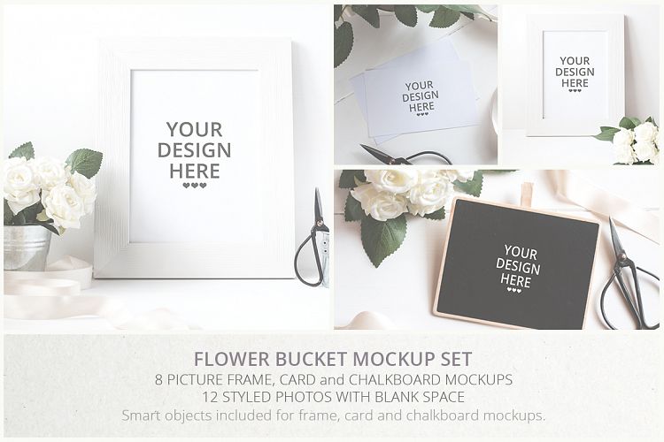 Flower Bucket Mockup Bundle