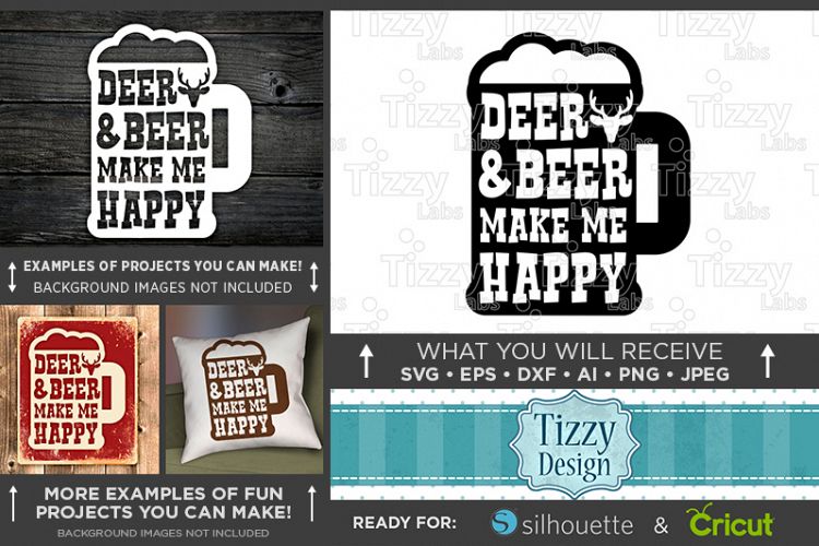 Deer   Beer Make Me Happy - Deer HUNTING SVG Files - 843