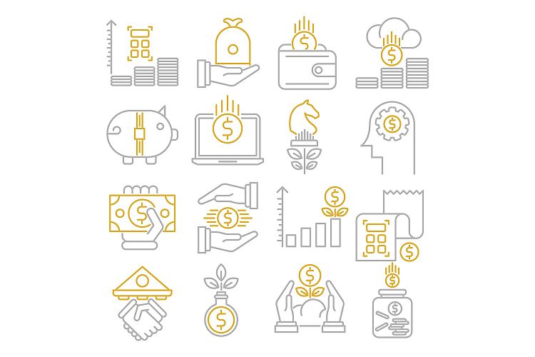 Finance icons set