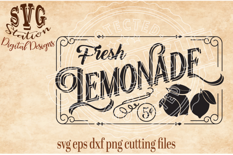 Vintage Lemonade Cut File (18029) | SVGs | Design Bundles