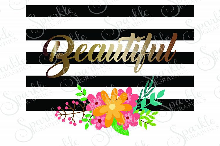 Beautiful Stripe Flower Cut File | SVG, EPS, DXF, PNG