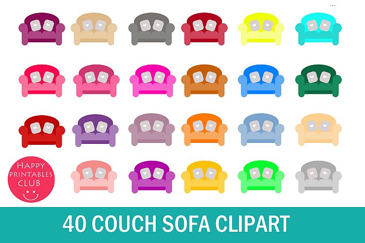 40 Couch Clipart-Sofa Clipart-Furniture Clipart