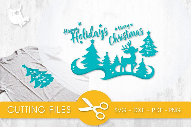 Deer Silhouette cutting files svg, dxf, pdf, eps included - cut files for cricut and silhouette - Cutting Files SVG