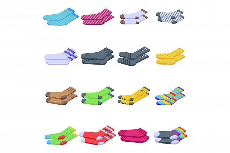 Socks icons set, isometric style example image 1