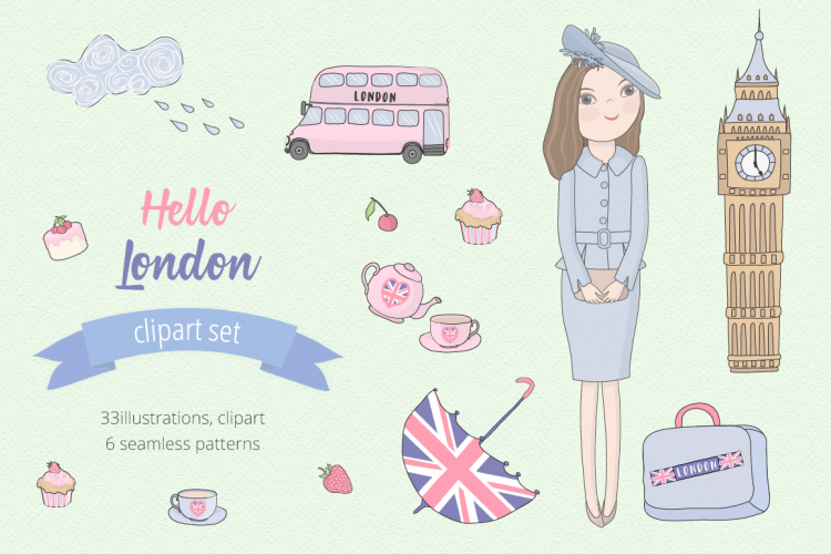 Hello London Illustration Set