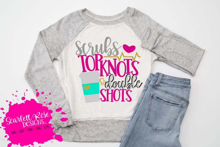 Scrubs Top Knots   Double Shots SVG
