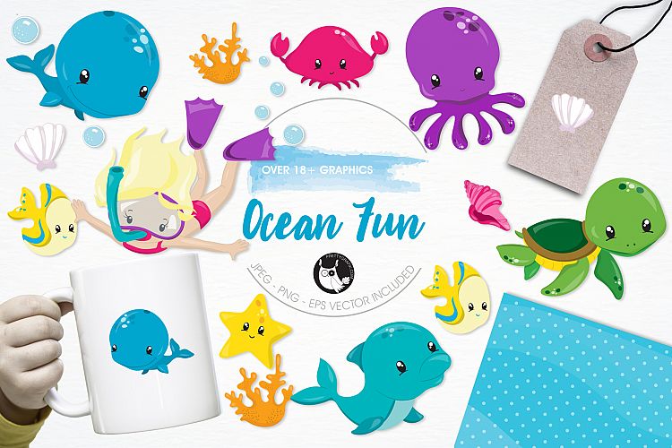 Ocean Fun  graphics and illustrations