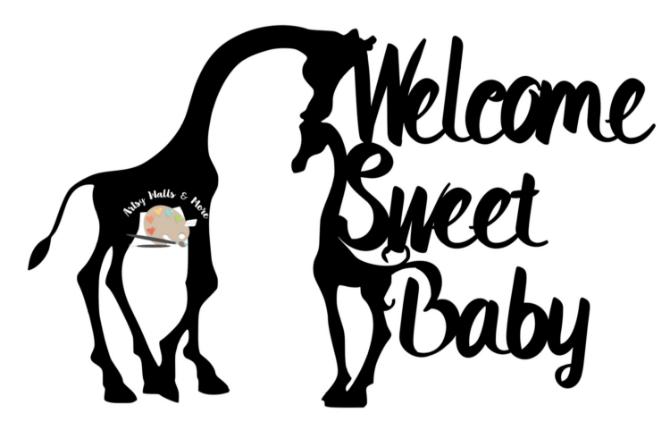 Download Giraffe baby shower cake topper svg welcome baby svg file